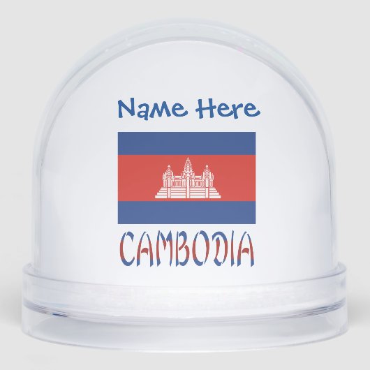 Cambodjaanse vlag Blauw gepersonaliseerd Sneeuwbol (Voorkant)