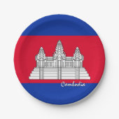 Cambodjaanse vlag borden, partij, sport, Cambodja Papieren Bordje (Voorkant)