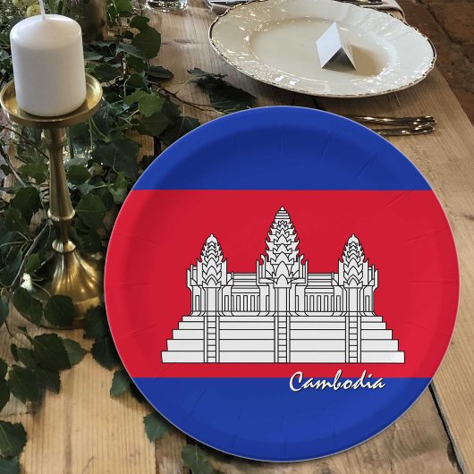 Cambodjaanse vlag borden, partij, sport, Cambodja Papieren Bordje