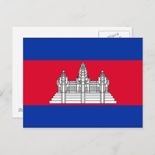 Cambodjaanse vlag briefkaart (Voorkant / Achterkant)