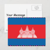 Cambodjaanse vlag briefkaart (Voorkant / Achterkant)