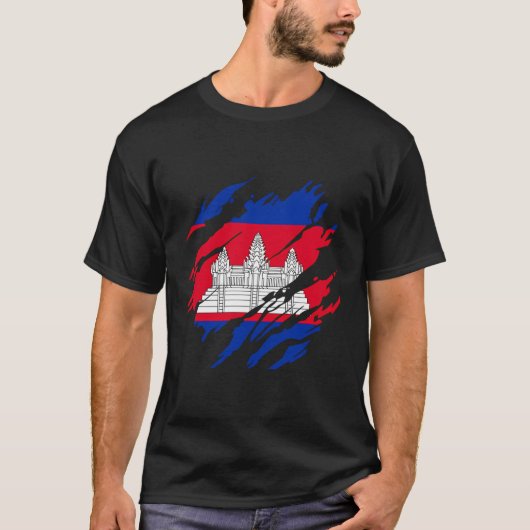 Cambodjaanse vlag Cambodja T-shirt (Voorkant)
