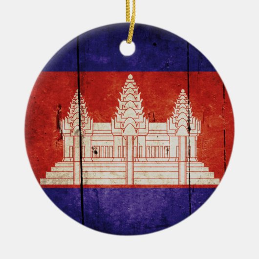 Cambodjaanse vlag; Cambodjaans; Khmer Keramisch Ornament (Voorkant)