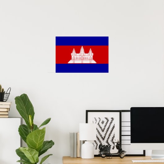 Cambodjaanse vlag; Cambodjaans Poster (Thuiskantoor)