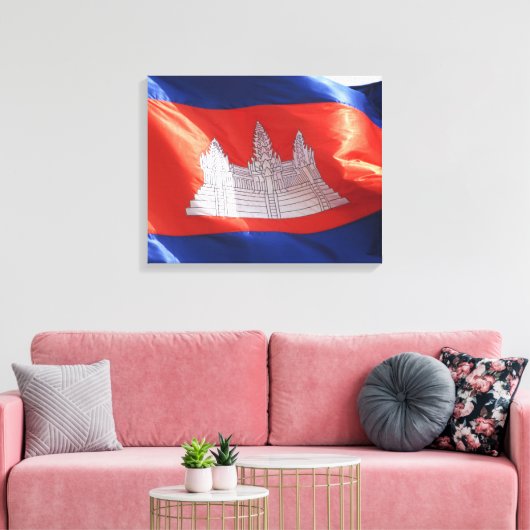 cambodjaanse vlag canvas afdruk (Insitu (Woonkamer))