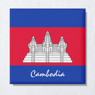 Cambodjaanse vlag en Aziatische vakantie- en sport Magneet