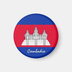 Cambodjaanse vlag en Azië - sport- en sportfans Magneet