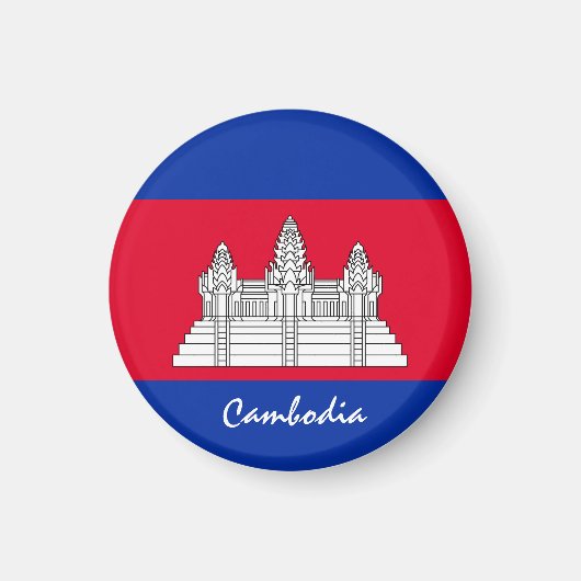 Cambodjaanse vlag en Azië - sport- en sportfans Magneet (Voorkant)