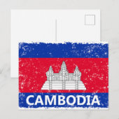 Cambodjaanse vlag feestdagenkaart (Voorkant / Achterkant)
