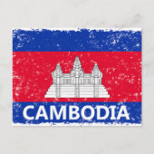 Cambodjaanse vlag feestdagenkaart (Voorkant)