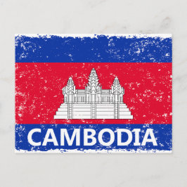 Cambodjaanse vlag feestdagenkaart
