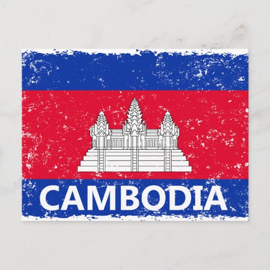 Cambodjaanse vlag feestdagenkaart (Voorkant)