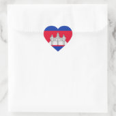 Cambodjaanse vlag hart sticker (Tas)