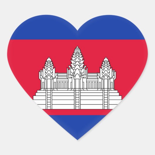 Cambodjaanse vlag hart sticker (Voorkant)