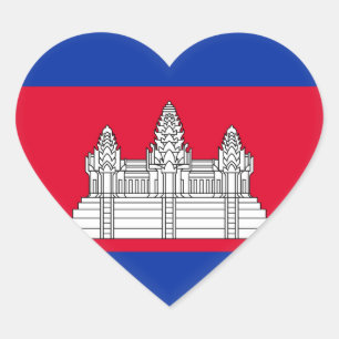 Cambodjaanse vlag hart sticker