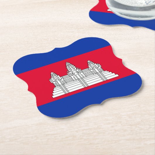 Cambodjaanse vlag kartonnen onderzetters (Gekanteld)