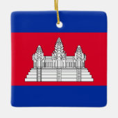 Cambodjaanse vlag keramisch ornament (Voorkant)
