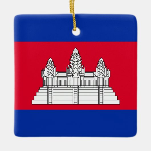 Cambodjaanse vlag keramisch ornament (Voorkant)