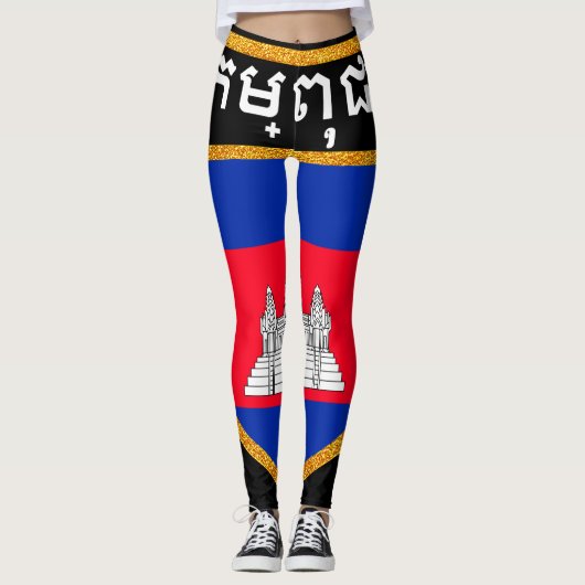 Cambodjaanse vlag leggings (Voorkant)