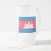 Cambodjaanse vlag matglas bierpul (Voorkant rechts)