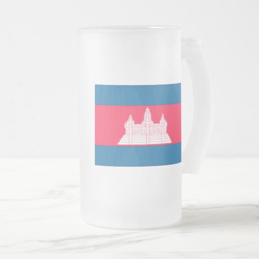 Cambodjaanse vlag matglas bierpul (Voorkant rechts)