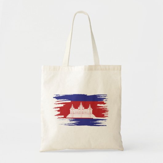 Cambodjaanse vlag-penseelkunst tote bag (Voorkant)
