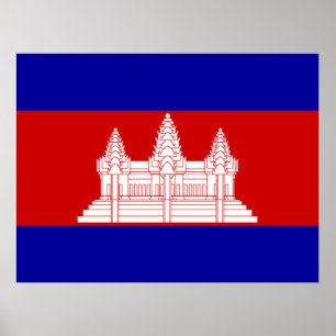 Cambodjaanse vlag poster