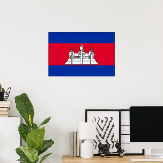 Cambodjaanse vlag poster (Thuiskantoor)