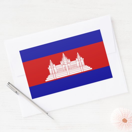 Cambodjaanse vlag rechthoek Sticker (Envelop)