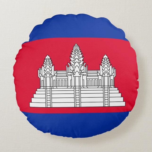 Cambodjaanse vlag rond kussen (Voorkant)