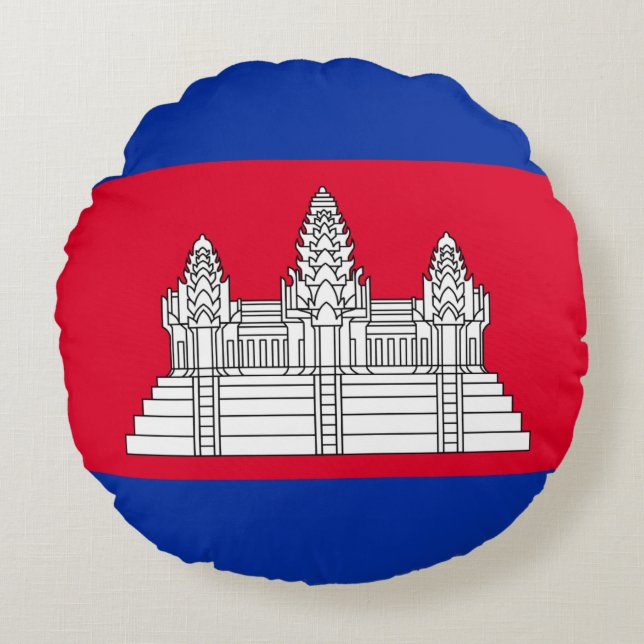 Cambodjaanse vlag rond kussen (Voorkant)