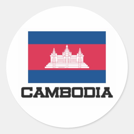 Cambodjaanse vlag ronde sticker (Voorkant)