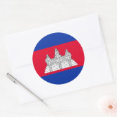 Cambodjaanse vlag ronde sticker (Envelop)