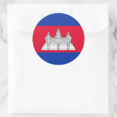 Cambodjaanse vlag ronde sticker (Tas)