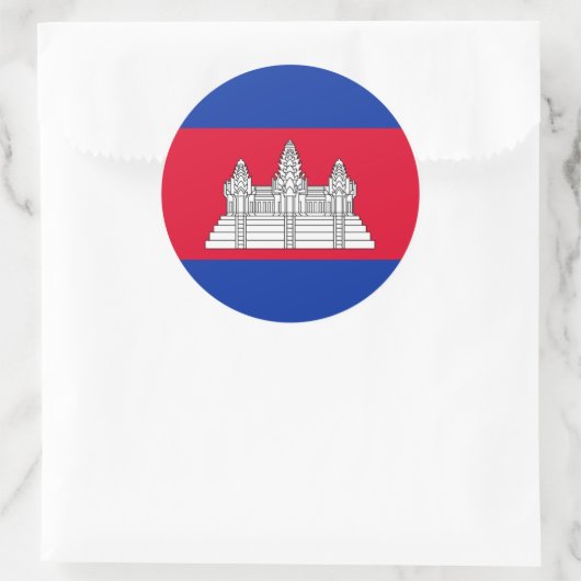 Cambodjaanse vlag ronde sticker (Tas)