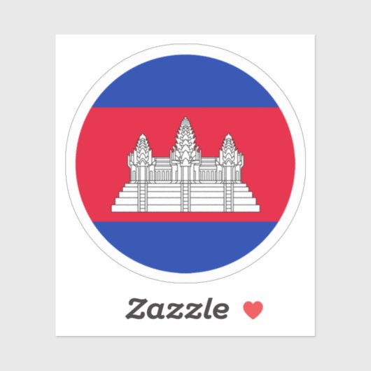 Cambodjaanse vlag Ronde Sticker (Vel)