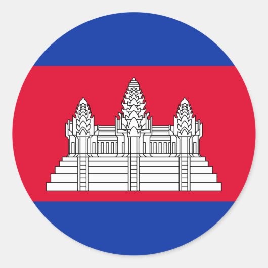 Cambodjaanse vlag ronde sticker (Voorkant)
