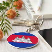 Cambodjaanse vlag sleutelhanger (Zijkant)