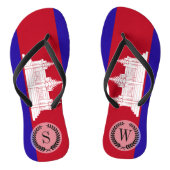 Cambodjaanse vlag teenslippers (Voetbed)