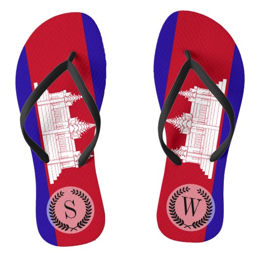 Cambodjaanse vlag teenslippers (Voetbed)