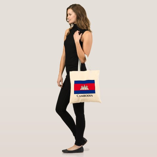 Cambodjaanse vlag tote bag (Voorkant (model))
