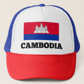 Cambodjaanse vlag trucker pet (Voorkant)