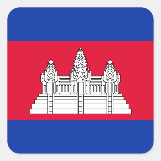 Cambodjaanse vlag vierkante sticker (Voorkant)