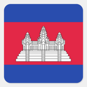 Cambodjaanse vlag vierkante sticker