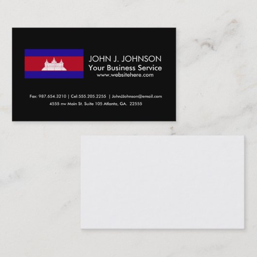 Cambodjaanse vlag visitekaartje (Voorkant / Achterkant)