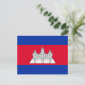 Cambodjaanse vlag, vlag van Cambodja Briefkaart (Staand voorkant)