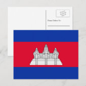 Cambodjaanse vlag, vlag van Cambodja Briefkaart (Voorkant / Achterkant)