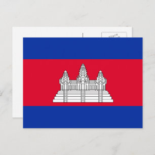 Cambodjaanse vlag, vlag van Cambodja Briefkaart