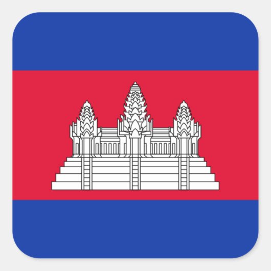Cambodjaanse vlag, vlag van Cambodja Vierkante Sticker (Voorkant)