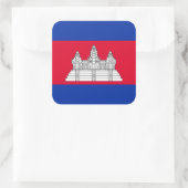 Cambodjaanse vlag, vlag van Cambodja Vierkante Sticker (Tas)